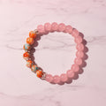 Rose quartz and imperial jasper beaded bracelet