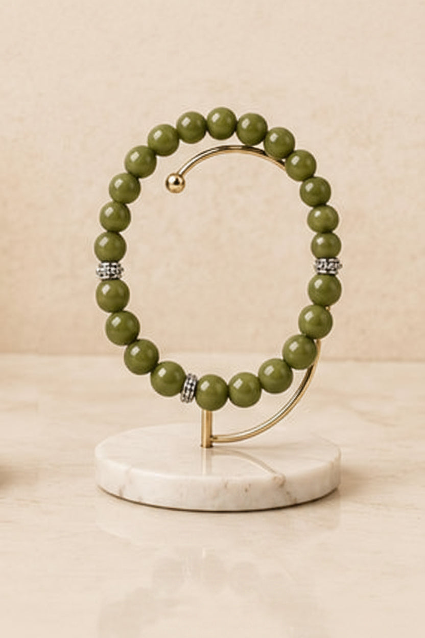 Olive Jade Serenity Bracelet
