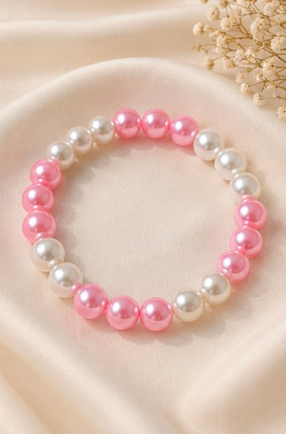 Pink & White Pearl Bracelet