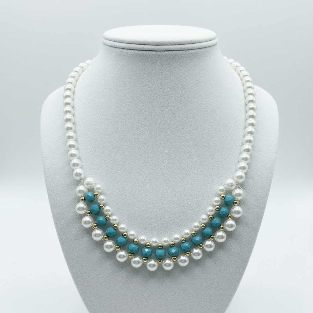 Pearl & Turquoise Beaded Necklace