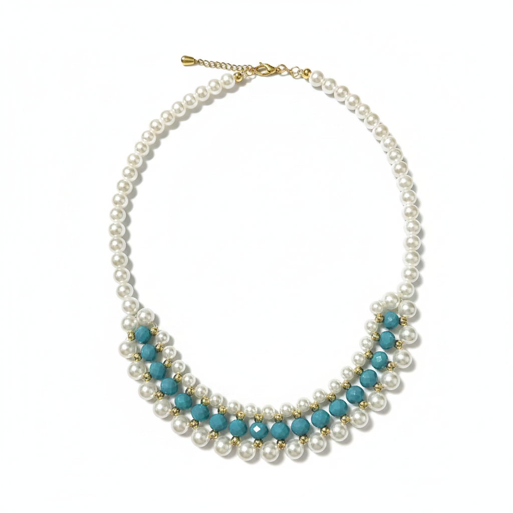 Pearl & Turquoise Beaded Necklace