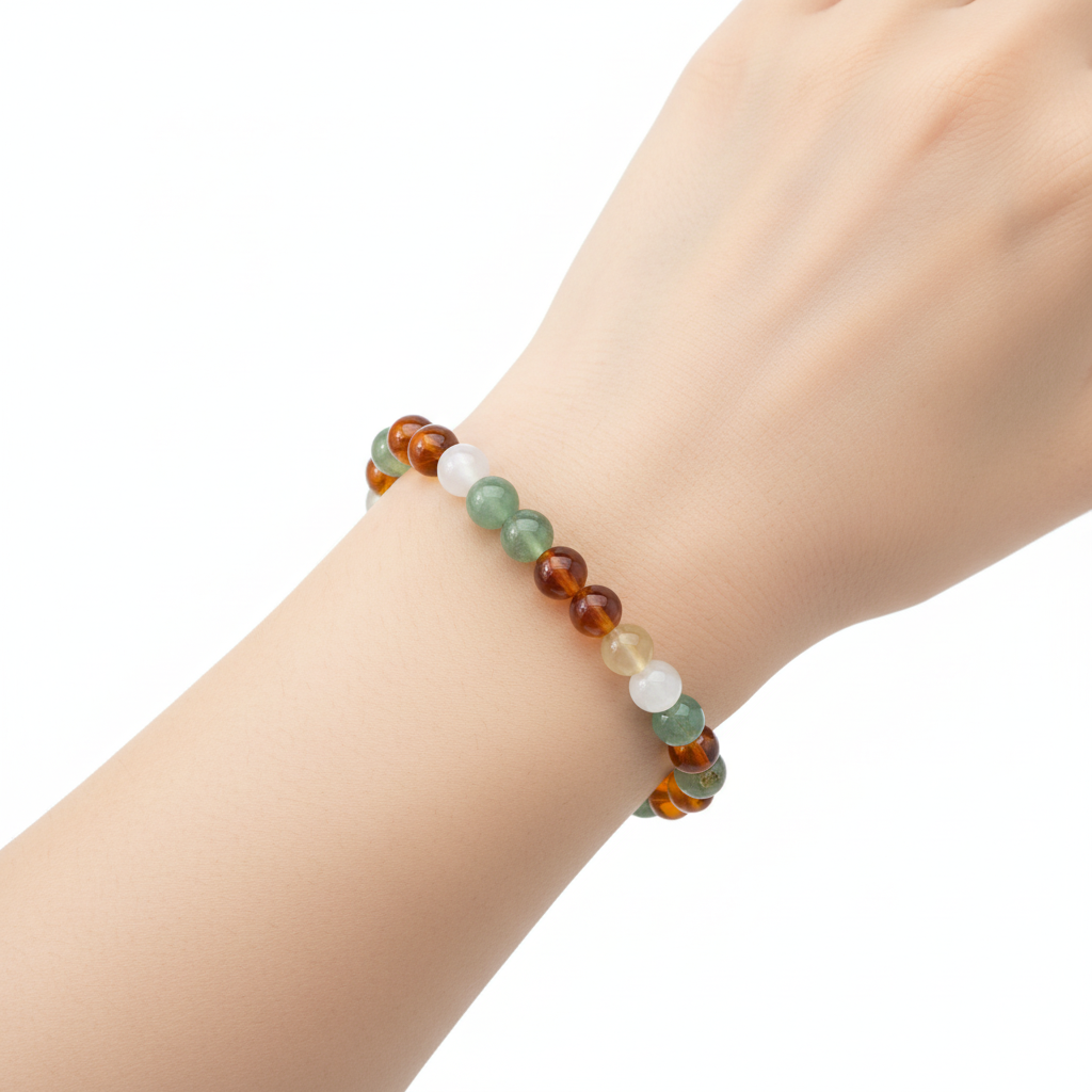 Amber Sage White Bracelet
