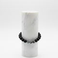 Black Onyx & Snowflake Obsidian Bracelet – Ceramic Hand Display