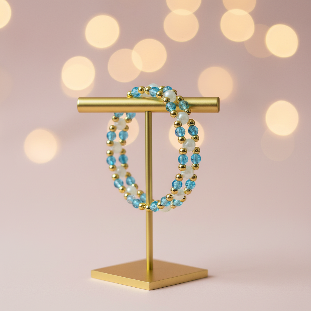 Blue & White Double-Strand Bracelet