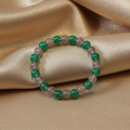 Green Agate & Gray Jade Bracelet – Gold Background
