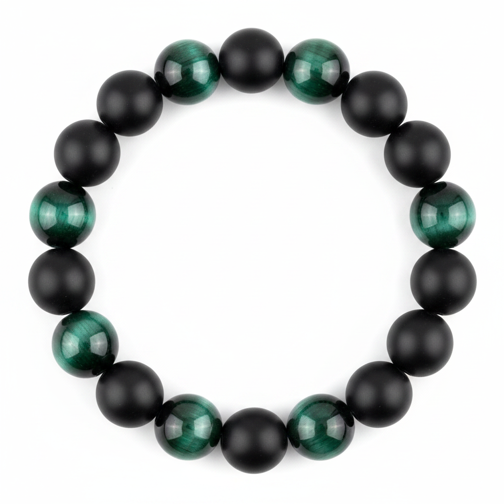 Green Tiger Eye & Black Onyx Bracelet