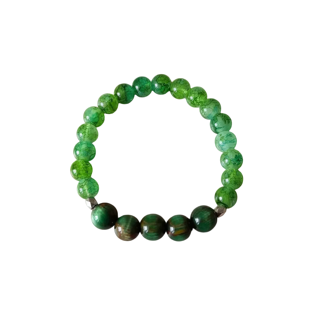 Green Tiger Eye Lava Rock Flat Lay