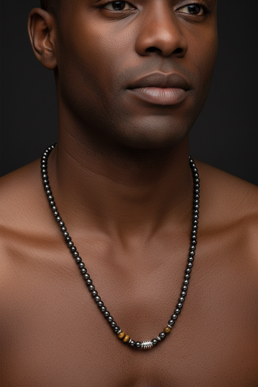 Hematite Necklace – Male Neck