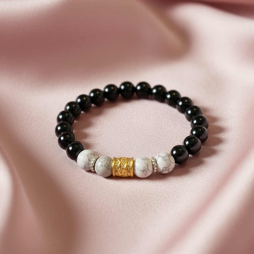 Hematite & White Howlite Bracelet