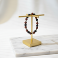 Mahogany & Black Lava Stone Bracelet – Marble Slab Gold Stand