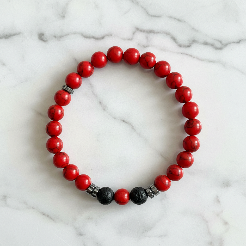 Midnight Ember Bracelet – Marble Background