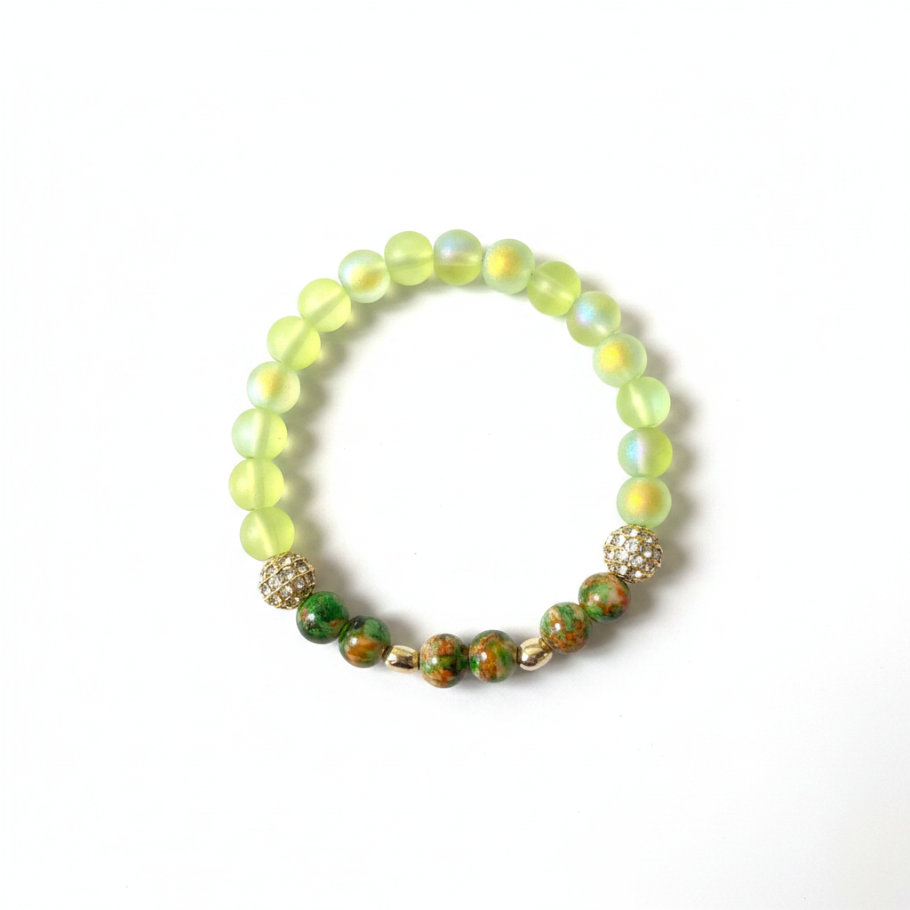 Mint Green Jade Turquoise Tiger Eye Bracelet