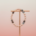 Pink Pearl & Grey Marble Bracelet - Elegant Display
