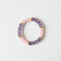 Pink Rose Quartz & Iridescent Crystal Bracelet