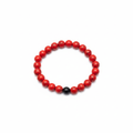 Red Coral & Black Onyx Bracelet