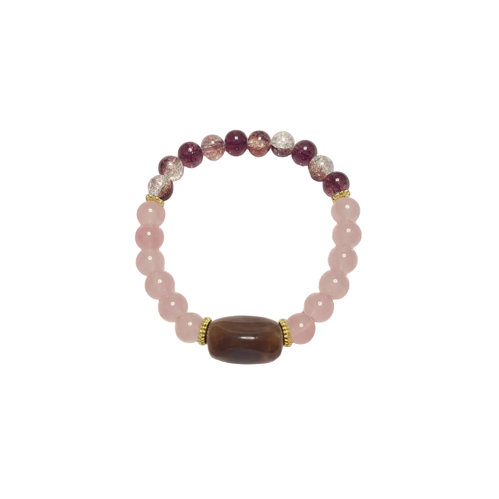 Rose Quartz Burgundy Crystal - Watercolor