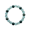 Teal Dragon Vein & White Agate Bracelet – Frosted Glass