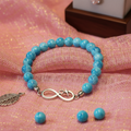 Turquoise Agate Infinity Bracelet – White Background